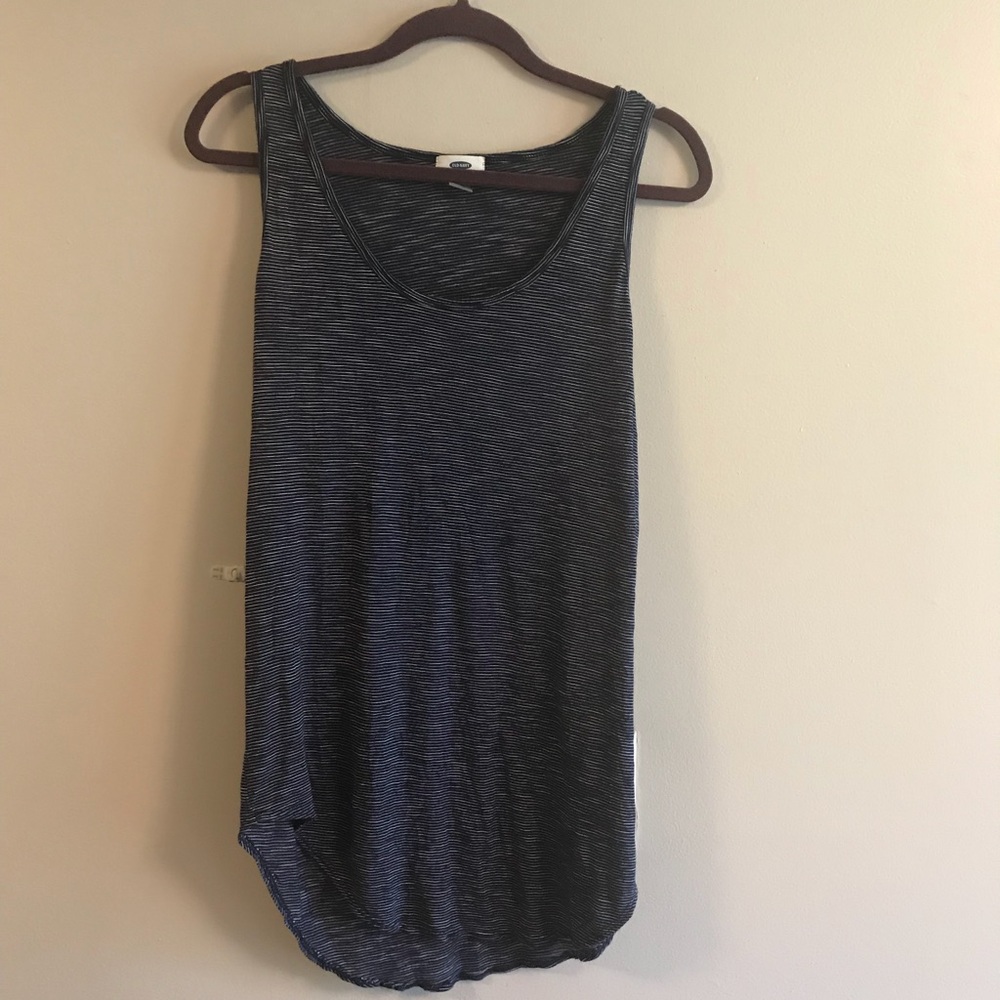 Old navy xl tall navy/white micro stripe tank NWOT